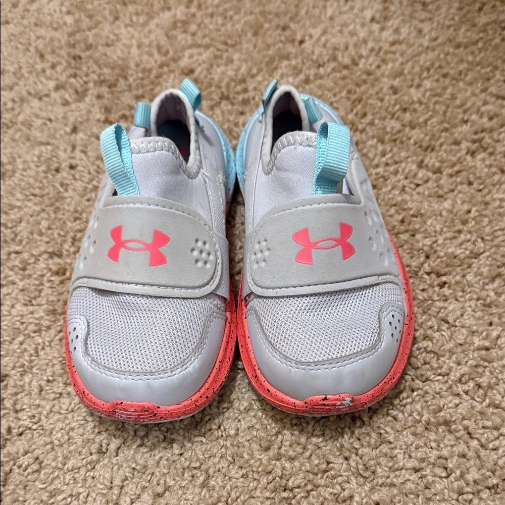 Under Armour Kids' Gray and Coral Sneakers